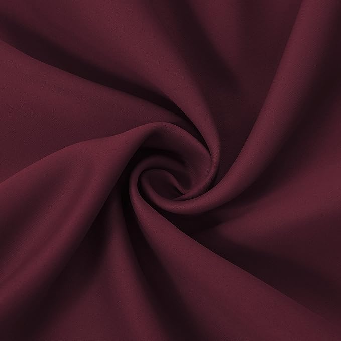 LEMOMO Blackout Curtains 66 x 84 inch/Burgundy Red Curtains Set of 2 - Image 5