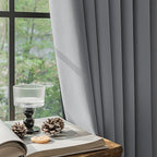FMFUNCTEX 100% Dark Grey Blackout Patio Sliding Glass Door Curtains 84 inch - Image 6