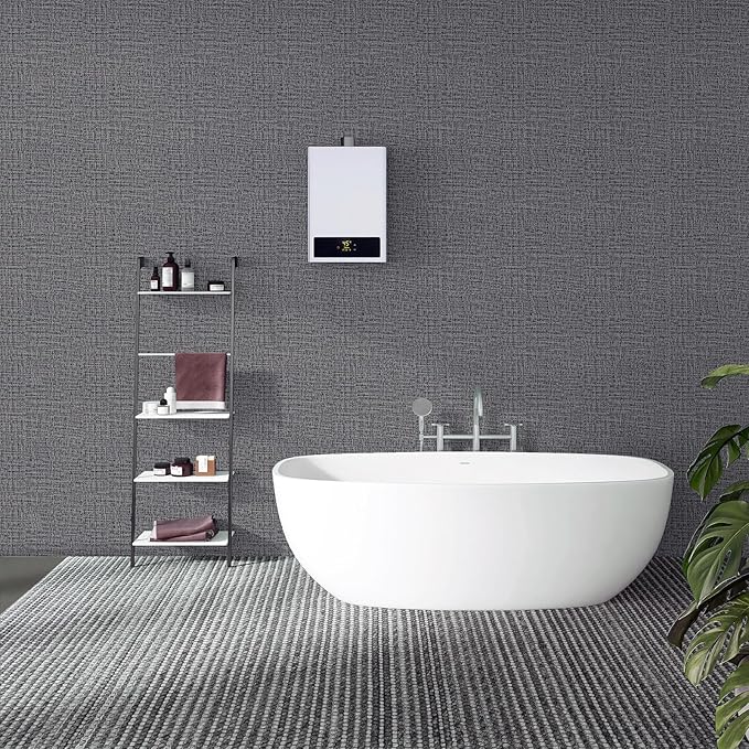 TANONE Dark Gray Wallpaper PVC Self-Adhesive Peel and Stick DIY Wallpaper Faux - Image 5