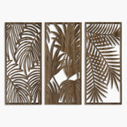 Tropical Leaves Wood Wall Art for Living Room, Botanical Wall Art Wood Panel by EntWoodArt