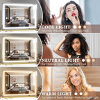 FENNIO Vanity Mirror with Lights 32"x22", Lighted Makeup Mirror, Large Vanity - Image 2