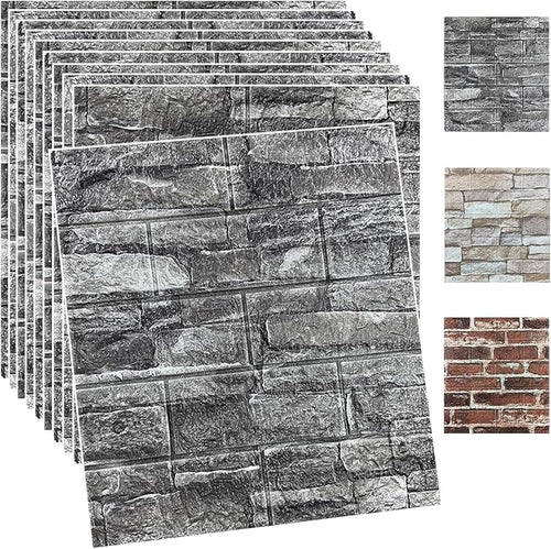 10PCS 3D Wall Panels Peel and Stick Foam 3D Brick Wallpaper Peel and Stick by YULI3DH
