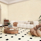 Amiya Grasscloth Cream Wallpaper Peel and Stick Beige Faux Fabric Linen Contact - Image 3