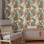Boho Wallpaper Peel and Stick, Vintage Floral Contact Paper 17.5" x 118" - Image 6