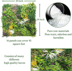 ODTORY Artificial Greenery Grass Wall Panels: 20''x 20'' 16P UV-Anti Faux Ivy - Image 2