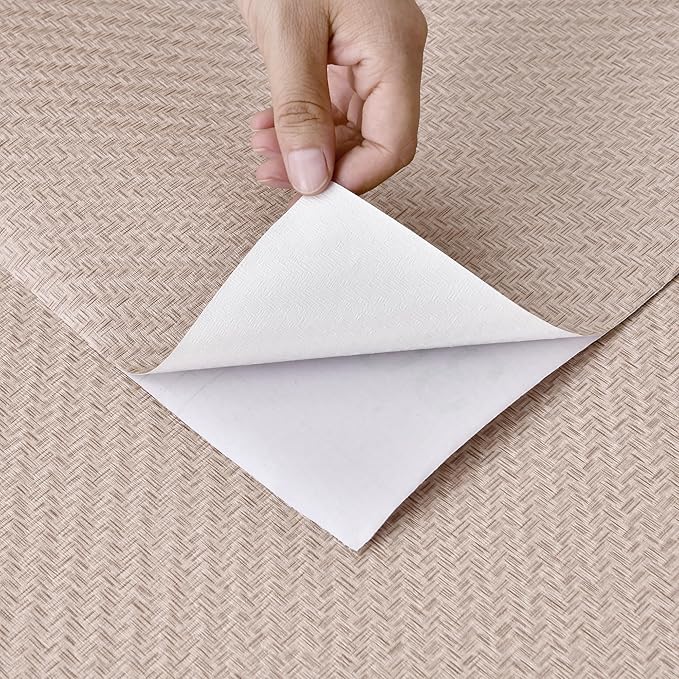 Haimin Fabric Wallpaper Textured Contact Paper Grasscloth Wallpaper Peel and - Image 5