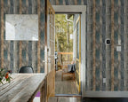 FLFK 16" x 384" Wallpaper Peel and Stick Blue-Gray Wood Contact Paper - Image 6