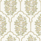 NuWallpaper x Society Social Floral Bazaar Ochre Peel and Stick Wallpaper by NuWallpaper
