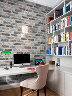 Guvana 17.3"×590" Brick Peel and Stick Wallpaper Red/Blue/Grey Brick Contact - Image 4