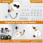 Peg Board, 4 Pack White Peg Board Panels, 50lbs Load Capacity Each, Pegboard - Image 7