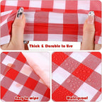 Kochorie 54 Inch x 300 Ft Red Checkered Plastic Table Cloth Roll Disposable - Image 3