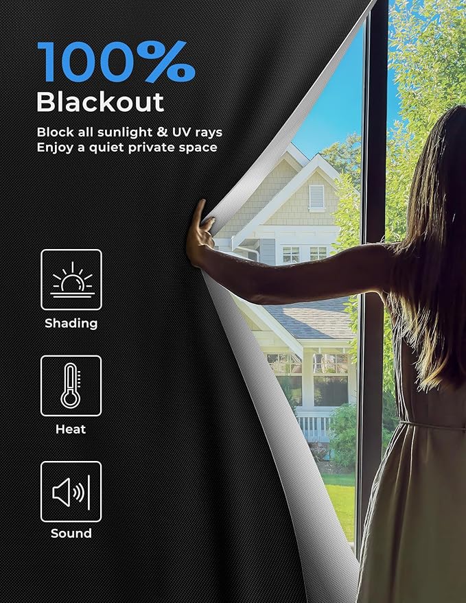 Sumobaby Blackout Curtains for Bedroom Portable 40"x84", No Drill Blackout - Image 2
