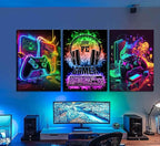 PPV 3Pcs Cool Gaming Wall Art Retro Video Gamer watercolor Posters Pictures - Image 3