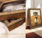 Vintage Gold Framed Wall Art Retro Country Sheep Oil Painting Canvas Prints - Image 6