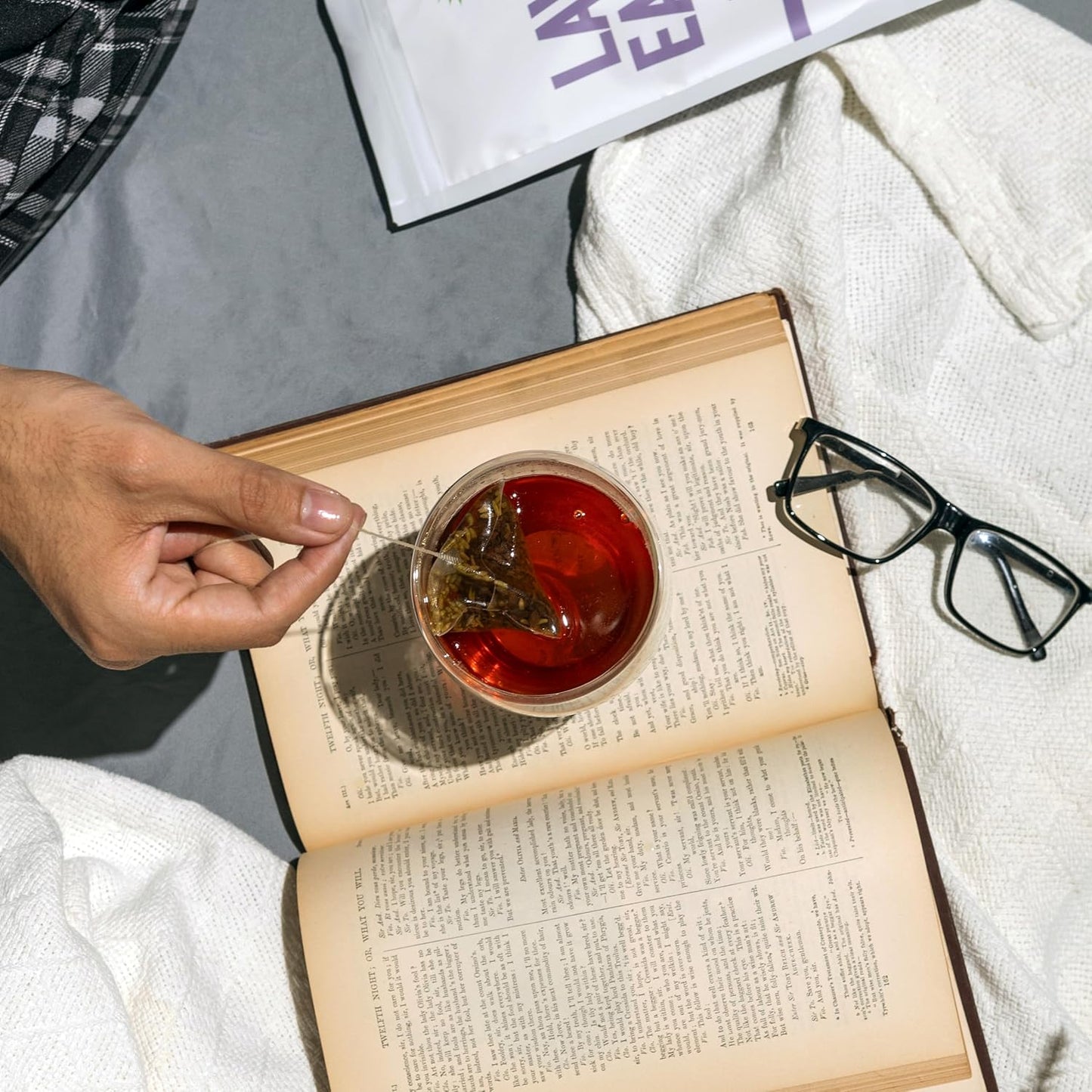 Lavender Earl Grey Black Tea - 100% Certified Organic - 50 Pyramid Tea Bags Sachets in a Resealable Bag