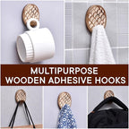 Indian Shelf 6 Lb- 6 Pieces Decorative Wood Adhesive Wall Hooks–Boho Peel and - Image 6