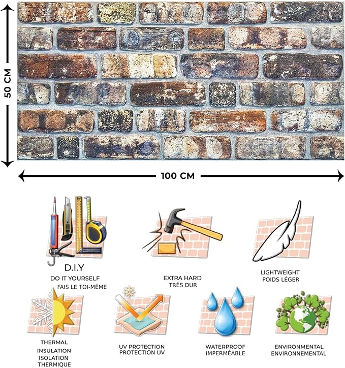 Dundee Deco 3D Wall Panels Faux Brick - Image 4