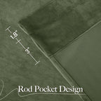 NICETOWN Sage Green Room Darkening Velvet Curtains 90 inches Long 2 Panels - Image 6