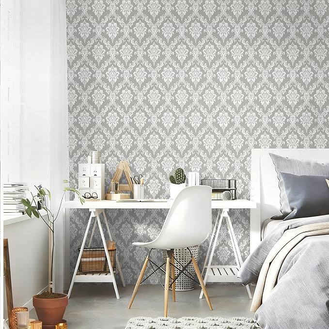 Peel and Stick Wallpaper Grey and White Contact Paper - Image 4