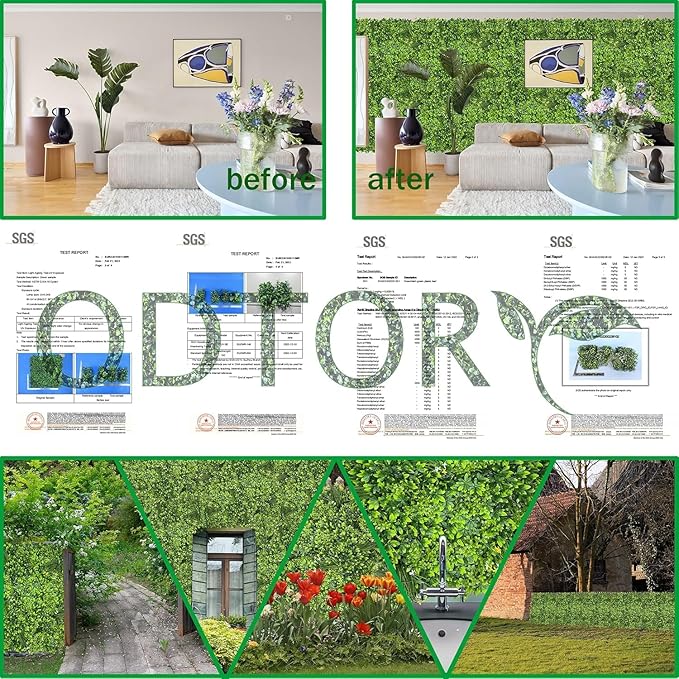 ODTORY Artificial Plant Wall Roll: 60 X 120 in UV-Anti Ivy Privacy Fence Screen - Image 6