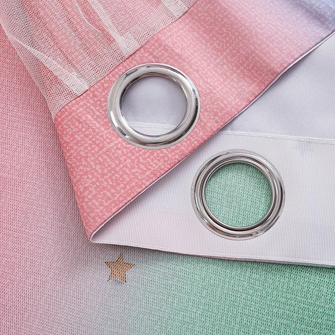 XiDi Pink & Rainbow Curtains for Kids & Girl Rooms - Image 5
