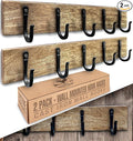 Cast Iron Spike Hooks Mounted on Two Natural Hardwood Boards Decorative by MyFancyFarmhouse