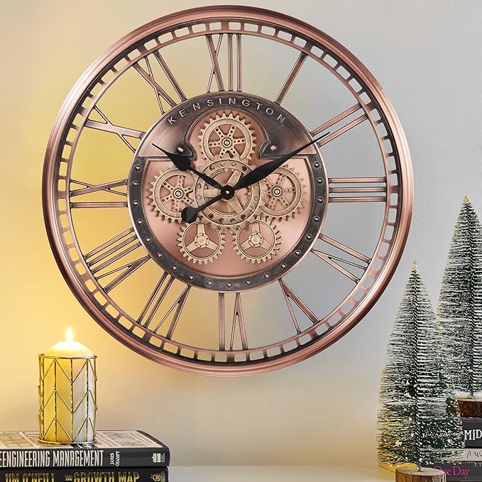 CLXEAST 28 Inch Oversized Large Moving Gears Wall Clock, Industrial Vintage - Image 7