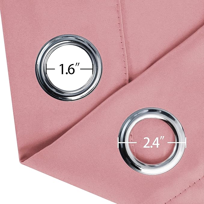 LEMOMO Pink Blackout Curtains 34 x 54 Inch Length/Set of 2 Curtain - Image 6