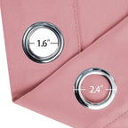 LEMOMO Pink Blackout Curtains/42 x 84 Inch/Set of Two Panels Grommet Bedroom - Image 6