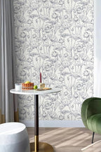 Timeet Floral Peel and Stick Wallpaper 16" x 197" White and Purple Wallpaper - Image 7