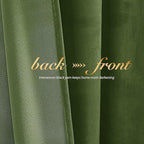 NICETOWN Moss Green Velvet Curtains and Drapes, Thermal Insulated Soft Window - Image 4