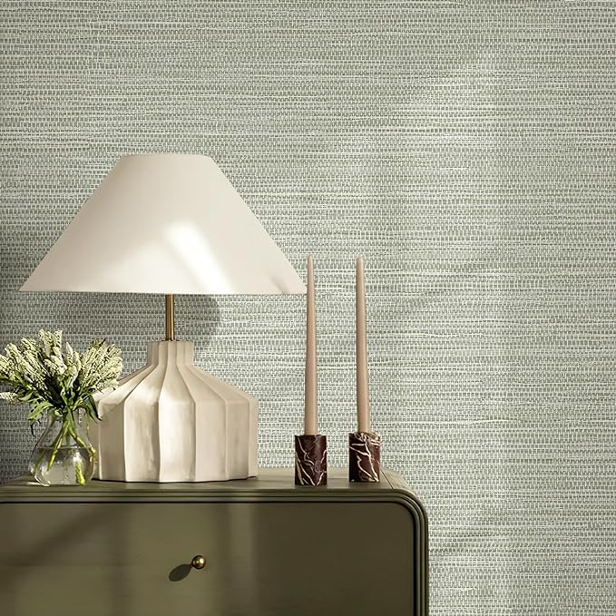 JiffDiff Grasscloth Wallpaper Peel and Stick Cream Grassweave Stick on - Image 9