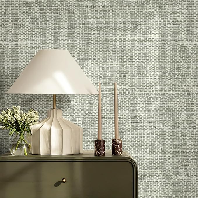 JiffDiff Grasscloth Wallpaper Peel and Stick Cream Grassweave Peel & Stick - Image 5