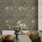 Safiyya Brown Vintage Floral Wallpaper Peel and Stick Contact Paper 17.3" x - Image 4