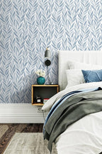 Safiyya 393"x17.3" Blue Peel and Stick Wallpaper Boho Contact Paper Modern - Image 3