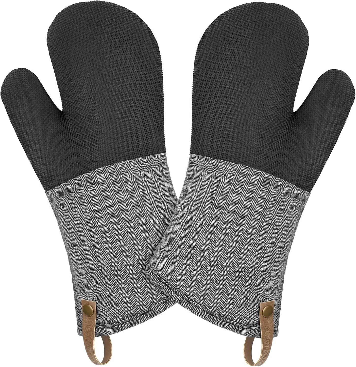 Cuisinart Heritage Kitchen Oven Mitts – Heat-Resistant Kitchen Mitts for Oven with Non-Slip Neoprene Palm, Long Cuff, and Cotton Filling – Durable Oven Gloves for Cooking, Baking, & Grilling