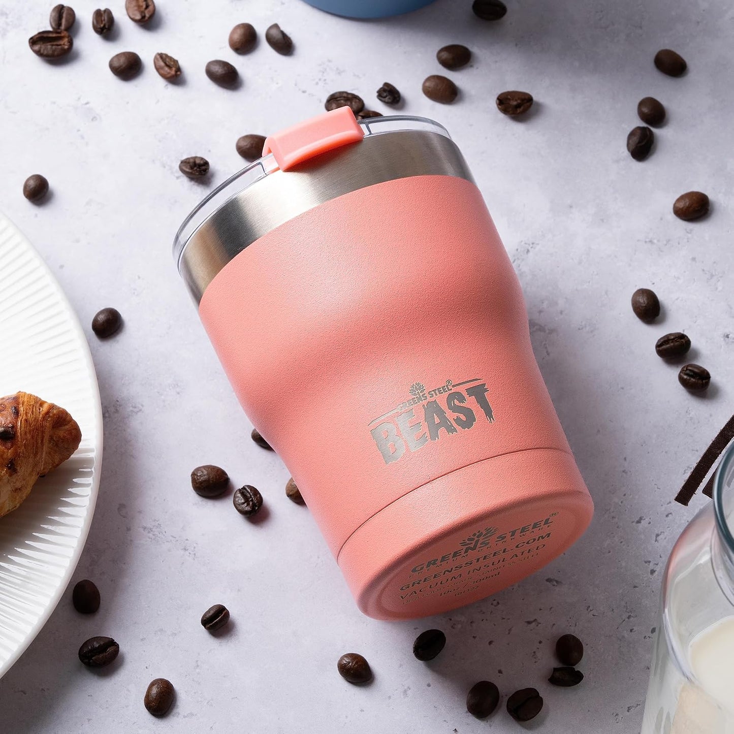 Beast 10 oz Tumbler Stainless Steel Vacuum Insulated Coffee Ice Cup Double Wall Travel Flask (Blossom Pink)