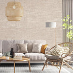 Khaki Grasscloth Peel and Stick Wallpaper 17.3"x300" Faux Linen Textured - Image 5