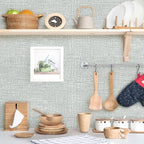 Amiya Grasscloth Grey Wallpaper Peel and Stick Faux Fabric Linen Contact Paper - Image 5