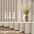 AJAZZ Blackout Accordion Door Curtain 98"x106" Cream Yellow - Image 6