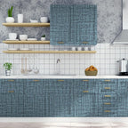 TANONE Blue Contact Paper Peel and Stick 15.8 in X 197 in, Grasscloth Wallpaper - Image 9