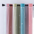 XiDi Curtains for Bedroom Decor, Rainbow Pink-Blue-52-90 - Image 2