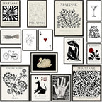 LANCHI95 16 PCS Black and White Home Decor, Eclectic Wall Art, Minimalist by LANCHI95