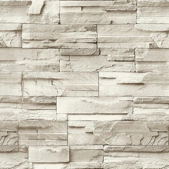Jeweluck Stone Wallpaper Peel and Stick Brick Wallpaper 17.7”×393.7” Brick by Jeweluck