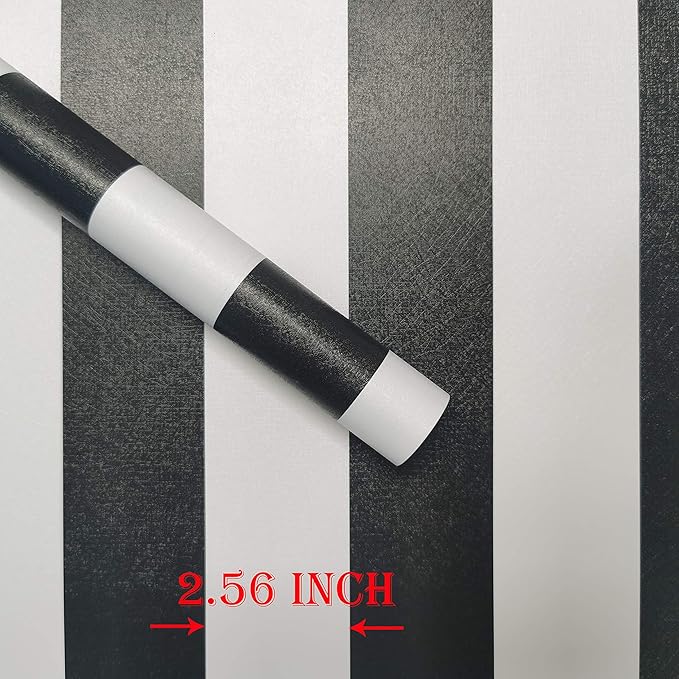 Guvana Striped Peel and Stick Wallpaper Black and White Self-Adhesive Wallpaper - Image 3
