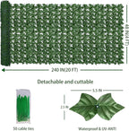 ODTORY Artificial Fence Privacy Screen: 4FT x 20FT UV-Anti Faux Greenery - Image 2