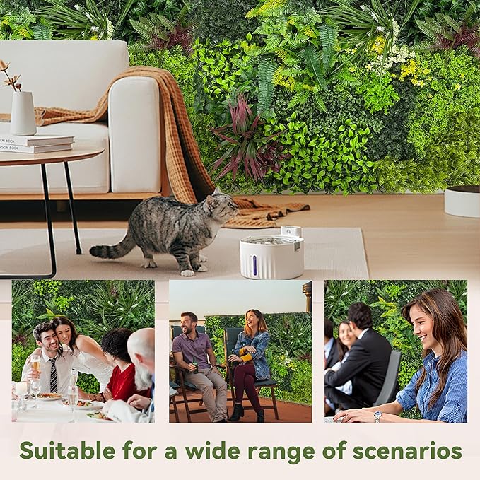 Artificial Plant Wall Boxwood Roll: 48"x120" UV Resistant Green Leaves Faux - Image 6