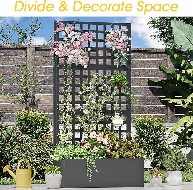 Metal Planter Box with Trellis, Planter Box Trellis with Privacy Screen and - Image 7