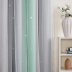XiDi Curtains for Bedroom Decor, Rainbow Green LightgreyGrey34/45/1 - Image 2