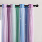 XiDi Curtains for Bedroom Decor, Rainbow Green PurpleBlue34/54/1 - Image 2